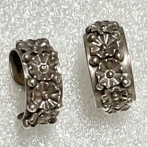 Ramona sterling silver flower hoop earrings